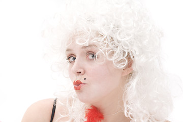 Image showing Portrait of the clown in a wig