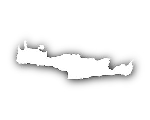 Image showing Map of Crete with shadow