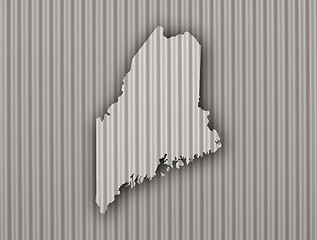 Image showing Map of Maine on corrugated iron