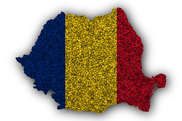 Image showing Textured map of Romania in nice colors