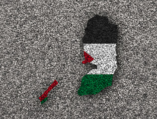 Image showing Map and flag of Palestine on poppy seeds