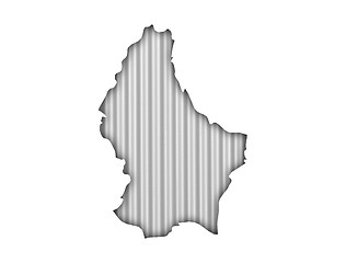 Image showing Map of Luxembourg on corrugated iron