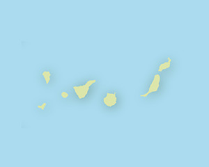 Image showing Map of the Canary Islands with shadow