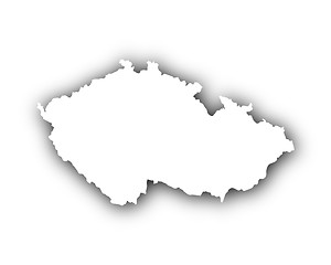 Image showing Map of Czech Republic with shadow