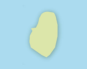 Image showing Map of Saint Vincent and the Grenadines with shadow