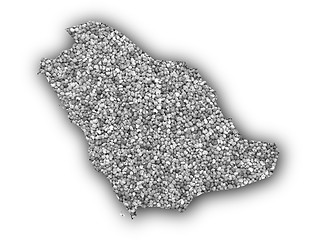 Image showing Map of Saudi Arabia on poppy seeds