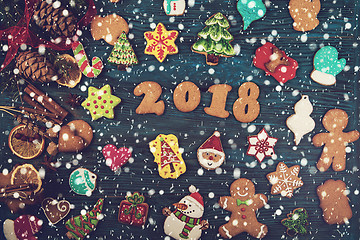 Image showing Gingerbreads for new 2018 years