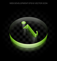 Image showing Web design icon: Green 3d Information made of paper, transparent shadow, EPS 10 vector.