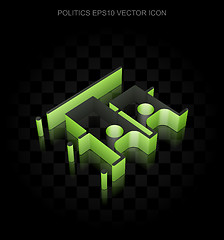 Image showing Political icon: Green 3d Election made of paper, transparent shadow, EPS 10 vector.