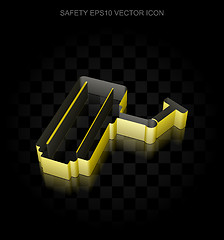 Image showing Security icon: Yellow 3d Cctv Camera made of paper, transparent shadow, EPS 10 vector.