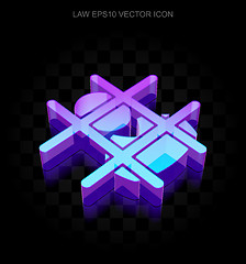 Image showing Law icon: 3d neon glowing Criminal made of glass, EPS 10 vector.