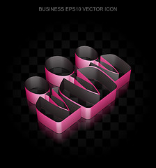 Image showing Finance icon: Crimson 3d Business People made of paper, transparent shadow, EPS 10 vector.