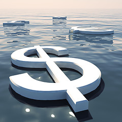 Image showing Dollar Floating And Currencies Going Away Showing Money Exchange