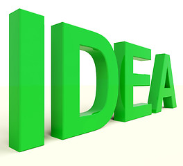 Image showing Idea Word In Green Showing Concept Or Creativity