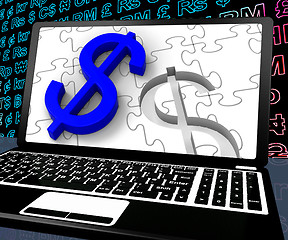 Image showing Dollar Sign On Laptop Shows American Prosperity