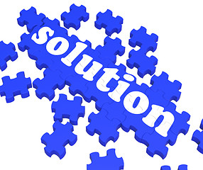 Image showing Solution Puzzle Shows Business Success