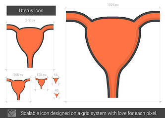 Image showing Uterus line icon.