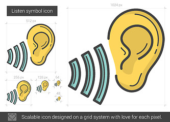 Image showing Listen symbol line icon.