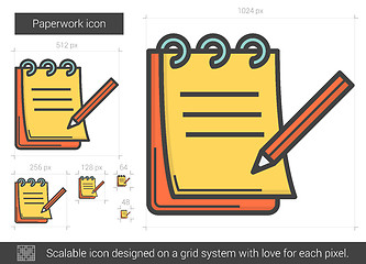 Image showing Paperwork line icon.