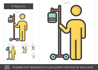 Image showing IV bag line icon.