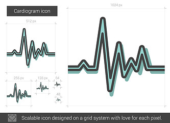 Image showing Cardiogram line icon.