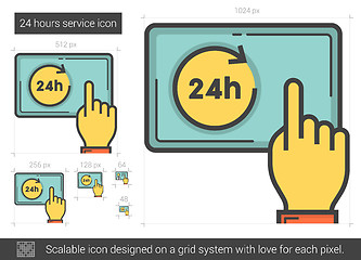 Image showing Twenty four hours service line icon.
