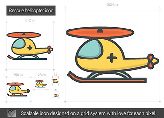 Image showing Rescue helicopter line icon.