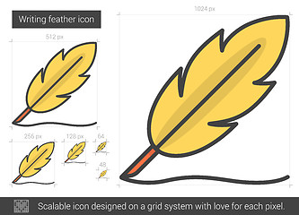 Image showing Writing feather line icon.