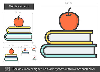 Image showing Text books line icon.