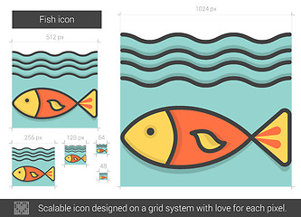 Image showing Fish line icon.