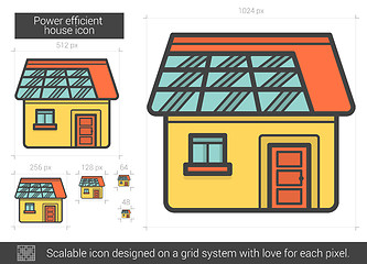 Image showing Power efficient house line icon.