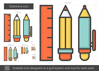 Image showing Stationery line icon.