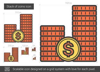 Image showing Stack of coins line icon.