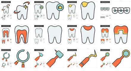 Image showing Stomatology line icon set.