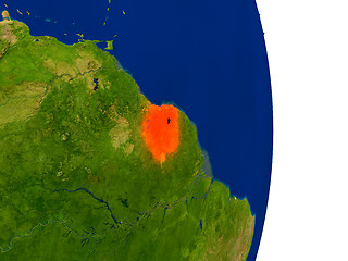 Image showing Suriname on Earth