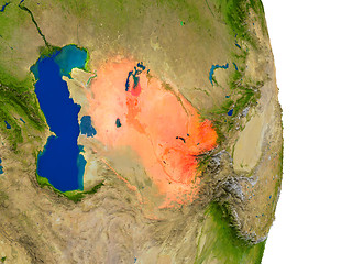 Image showing Uzbekistan on Earth