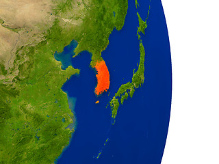 Image showing South Korea on Earth