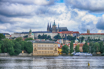 Image showing Prague castle and clouds