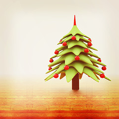 Image showing Christmas background. 3d illustration. Vintage style.