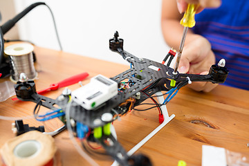 Image showing Connecting the drone with equipment