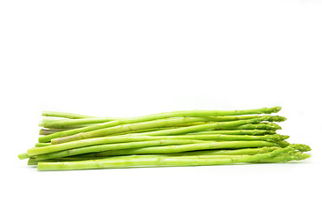 Image showing Bundle of green asparagus shoots