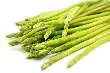 Image showing Bundle of green asparagus shoots