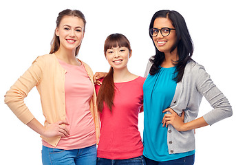 Image showing international group of happy smiling women