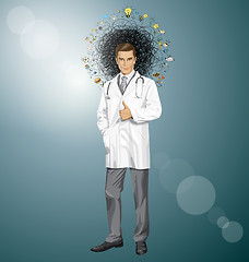 Image showing Vector Doctor With Stethoscope