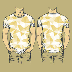 Image showing Vector yellow t-shirts templates