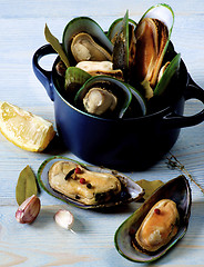 Image showing Boiled Green Mussels