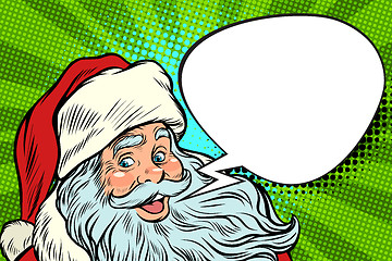Image showing Santa Claus cartoon bubble, Christmas greeting