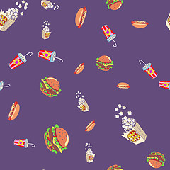 Image showing Fast food seamless pattern background