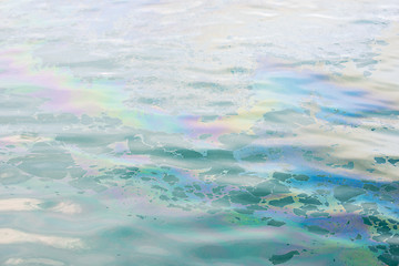 Image showing colrful oil slick on the water