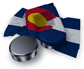 Image showing music note symbol and flag of colorado - 3d rendering